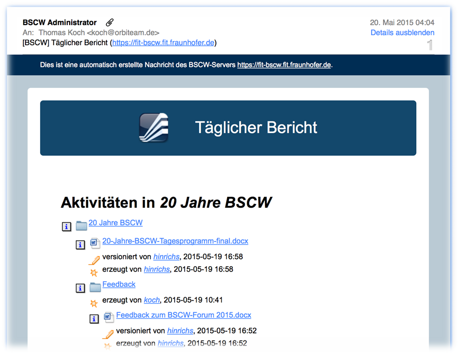 Täglicher Bericht