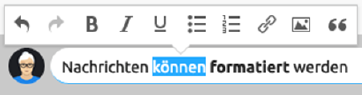 Nachrichtentext lässt sich formatieren